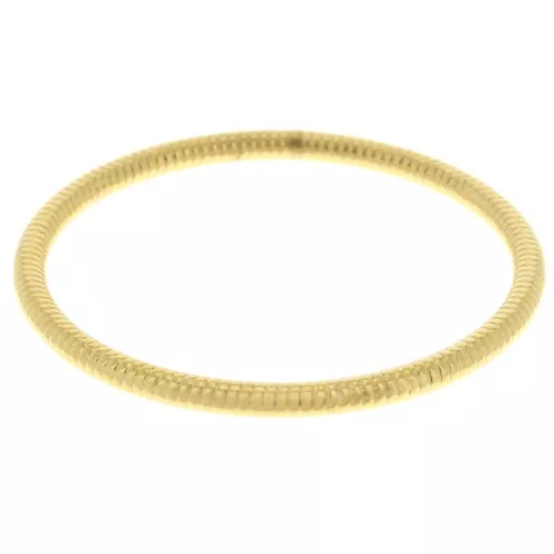 Pulsera brazalete acanalada de 65 mm - Acero inoxidable 304L Dorado x1