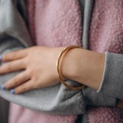 Pulsera brazalete ondulado de 64 mm - Acero inoxidable 304L Dorado x1