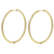 Pendientes de aro redondo de 40 mm - del hilo de 2,5 mm - Acero inoxidable 304L Dorado x2|raw }}