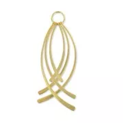 Colgante con dijes curvados de 78 mm - Dorado en oro fino satinado x1