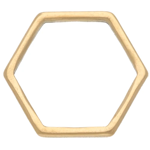 Anillas hexagonales de montaje y tejido 12x13 mm - Acero inoxidable 304L Dorado x10
