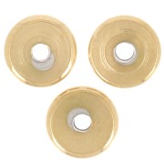 Cuentas arandalas Heishi - disco plano 5x1 mm - Acero inoxidable 304L Dorado x10|raw }}