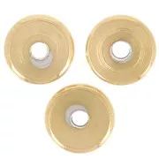 Cuentas arandalas Heishi - disco plano 5x1 mm - Acero inoxidable 304L Dorado x10