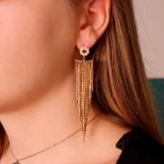 Colgante dijes curvadas 80 mm - Dorado con oro x1