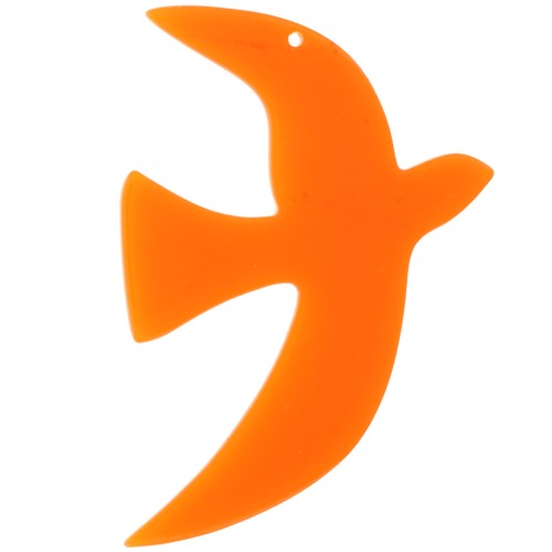 Colgante pájaro acetato translúcido 49x36 mm excluido Perles&Co - Naranja x1