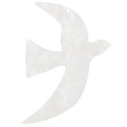 Colgante acrílico pájaro 49x36 mm excluido de Perles&Co - Blanco nacarado x1