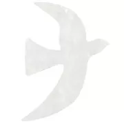 Blanco - Colgante acrílico pájaro 49x36 mm excluido de Perles&Co - Blanco nacarado x1 Colgante acrílico pájaro 49x36 mm excluido de Perles&Co - Blanco nacarado x1