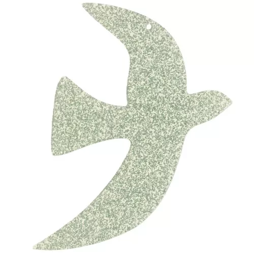 Colgante acrílico pájaro 49x36 mm exclusividad Perles&Co - Brillo verde musgo x1