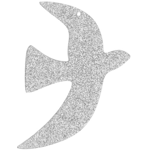 Colgante acrílico pájaro 49x36 mm exclusividad Perles&Co - Plateado brillo x1