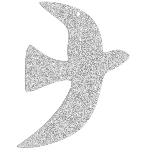 Colgante acrílico pájaro 49x36 mm exclusividad Perles&Co - Plateado brillo x1