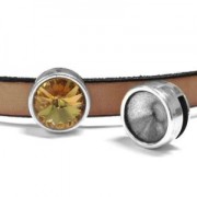 Empujador redondo para rivoli 12 mm y para encaje 10 mm - Dorado con oro fino x1