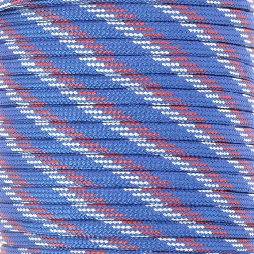 Paracord - Cordón de paracaídas plano de 4 mm - Azul - Blanco - Rojo x1m