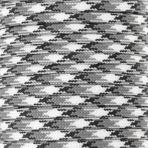 Paracord - Cordón de paracaídas plano de 4 mm - Negro - Gris - Blanco x1m