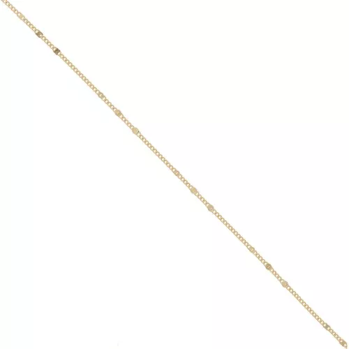 Cadena malla plana 1.4 mm Dorado con oro fino x1m