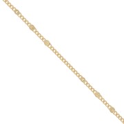 Cadena malla plana 1.4 mm Dorado con oro fino x1m