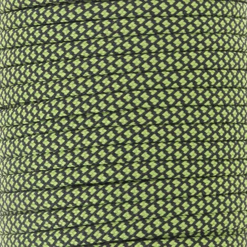 Paracord - Cordón de paracaídas plano de 4 mm - Verde - Negro x1m