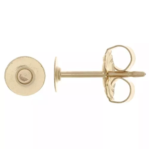 Disco Ganchos pendientes 5 mm para cabujón - Oro laminado x50