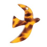 Dije pájaro acetato 15x10 mm exclusividad Perles&Co - Marrón terrazo - Negro x1|raw }}