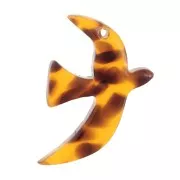 Colgante - Dije - Breloque oiseau en acétate 15x10 mm exclu Perles&Co - Terrazzo Marron - Noir x1 Breloque oiseau en acétate 15x10 mm exclu Perles&Co - Terrazzo Marron - Noir x1