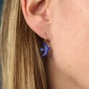 Dije pájaro acetato 15x10 mm exclusividad Perles&Co - Marrón terrazo - Negro x1