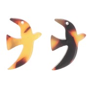 Dije de pájaro de acetato 15x10 mm exclusividad Perles&Co - Caparazón de tortuga - Marrón