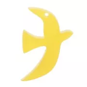 Dije de pájaro de acetato translúcido 15x10 mm exclusividad Perles&Co - Amarillo x1