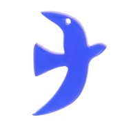 Dije de pájaro acrílico transparente 15x10 mm exclusividad Perles&Co Azul real x1