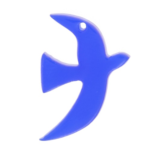 Dije de pájaro acrílico transparente 15x10 mm exclusividad Perles&Co Azul real x1