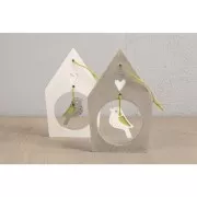 Molde de silicona 26x14,5 cm - 5 formas Cajas nido y Pájaros - Gris x1