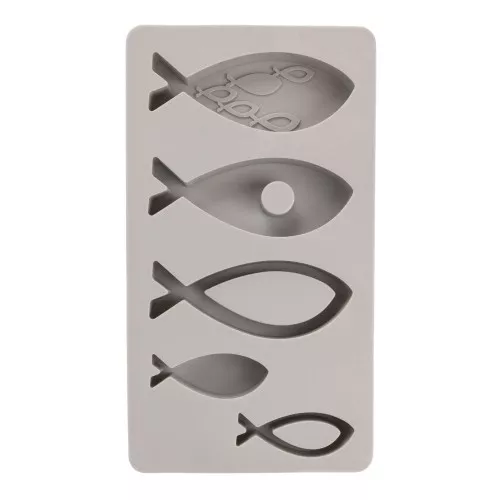 Molde de silicona 26x14,5 cm - 5 formas Pez - Gris x1