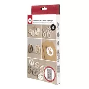 Molde de silicona 26x14,5 cm - 6 formas Huevos y Conejo Colgante - Gris x1