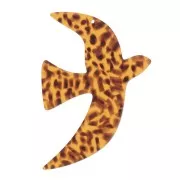 Colgante pájaro acetato 35x25 mm exclusividad Perles&Co - Marrón terrazo - Negro x1