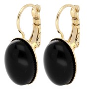 14x10 mm ganchos pendientes con anillo abierto - Dorado con oro fino x2