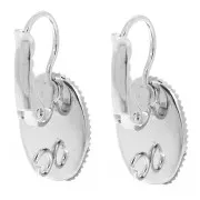 Ganchos pendientes planos 14x10 mm con anilla abierta - Plateado x2