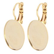 Ganchos pendientes 18x13 mm con anilla abierta - Dorado con oro fino x2