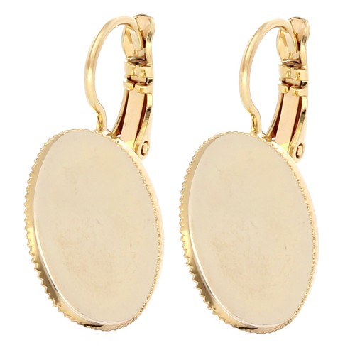 Ganchos pendientes 18x13 mm con anilla abierta - Dorado con oro fino x2