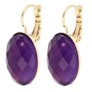 Ganchos pendientes 18x13 mm con anilla abierta - Dorado con oro fino x2