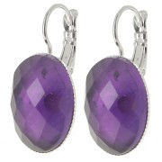 Ganchos pendientes planos 18x13 mm con anilla abierta - Plateado x2