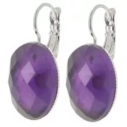 Ganchos pendientes planos 18x13 mm con anilla abierta - Plateado x2