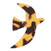 Colgante pájaro acetato 35x25 mm exclusividad Perles&Co - Carey marrón