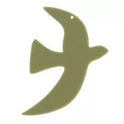 Colgante acrílico pájaro 35x25 mm exclusividad Perles&Co - Kaki x1