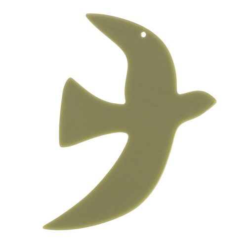 Colgante acrílico pájaro 35x25 mm exclusividad Perles&Co - Kaki x1