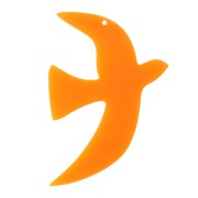 Colgante pájaro acetato translúcido 35x25 mm exclusividad Perles&Co - Naranja x1