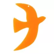 Colgante pájaro acetato translúcido 35x25 mm exclusividad Perles&Co - Naranja x1