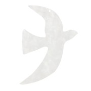 Colgante acrílico pájaro 35x25 mm exclusividad Perles&Co - Blanco nacarado x1|raw }}