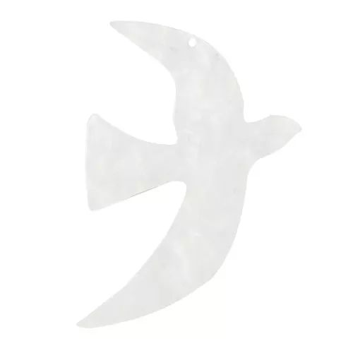 Colgante acrílico pájaro 35x25 mm exclusividad Perles&Co - Blanco nacarado x1