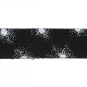 Cordón plano 10 mm centelleante Negro x30cm