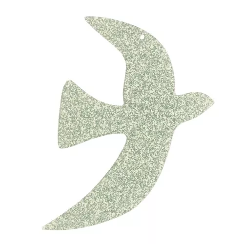 Colgante acrílico pájaro 35x25 mm exclusividad Perles&Co - Brillo verde musgo x1