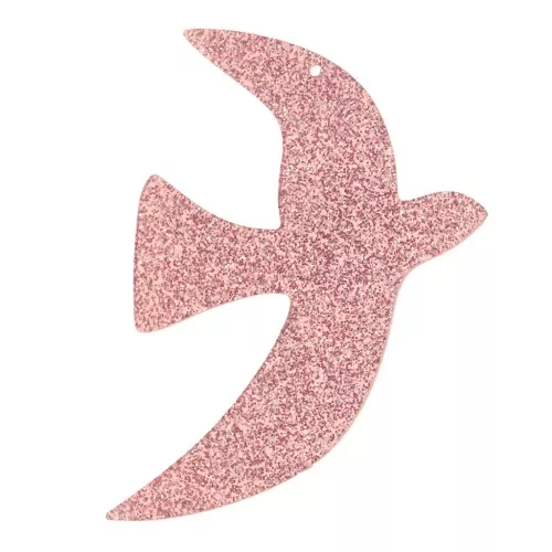Colgante acrílico pájaro 35x25 mm exclusividad Perles&Co - Brillo rosa viejo x1