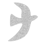 Colgante acrílico pájaro 35x25 mm exclusividad Perles&Co - Plateado brillo x1